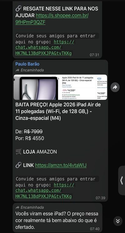 Print oferta iPad Air no grupo