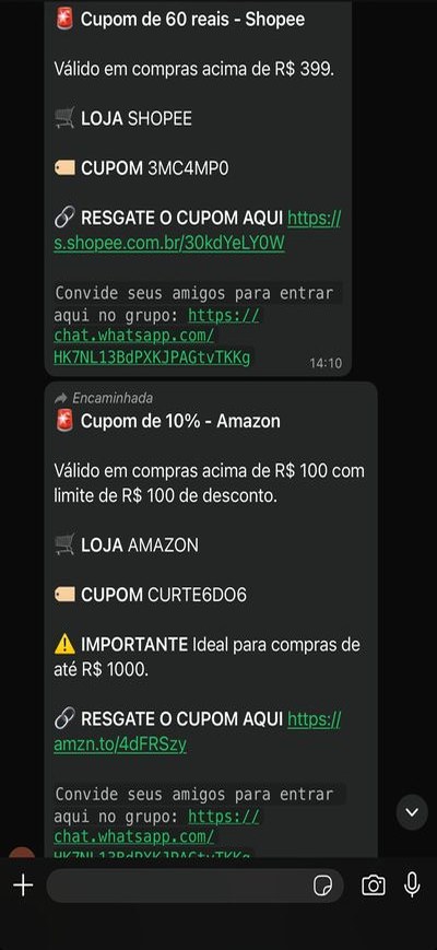 Todos os cupons disponíveis